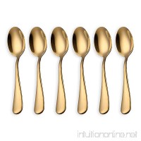 Demitasse Espresso Spoons  Mini 18/10 Stainless Steel Bistro Spoon 12 cm (4.95 Inch)  Set of 6  Gold - B079DKY28T